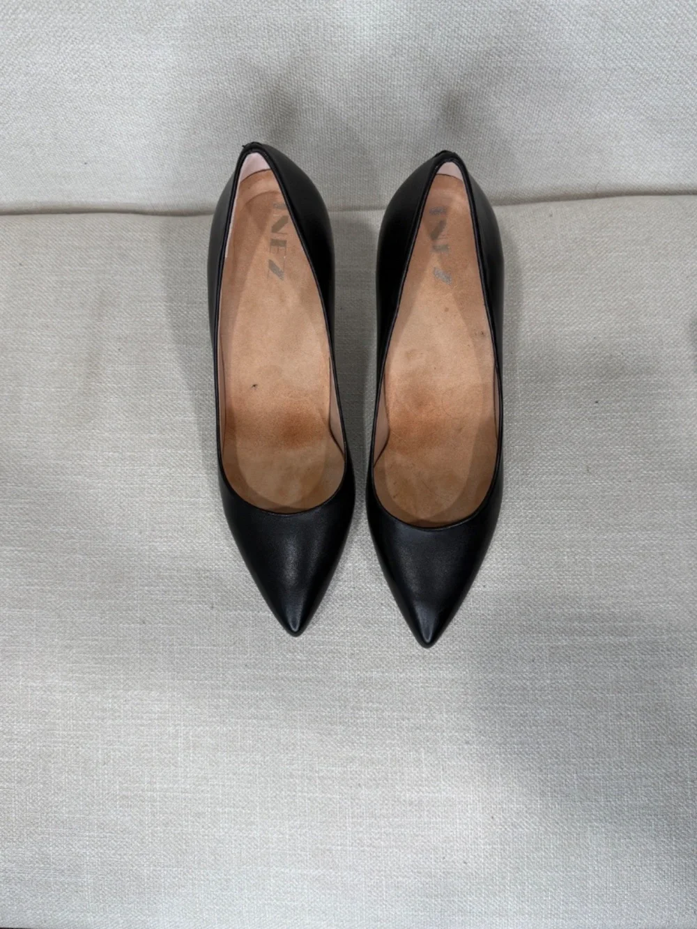 INEZ Morena 90 Black Nappa Leather Pointed Toe Pumps Heels Size 8B